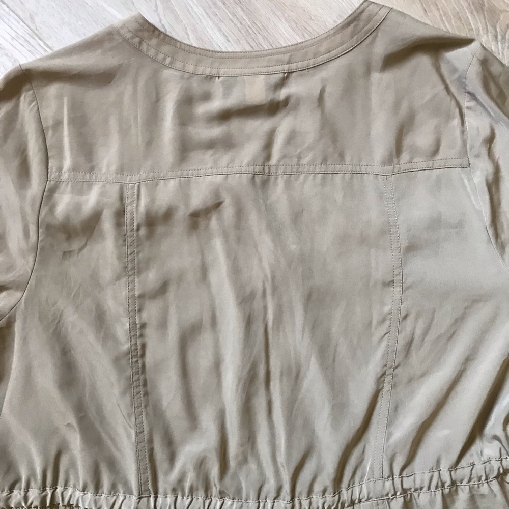 Lane Bryant Tan Button-Up Dress with Drawstring Waist - Picture 6 of 7